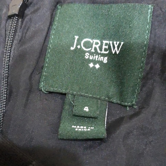 J Crew Suiting Dress Size 4 Black Will Blend Sheath Rosette Ruffle Appliqué - Picture 6 of 10